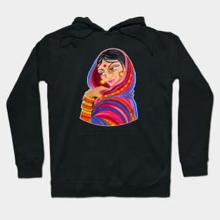 Indian Woman Folk Art Hoodie